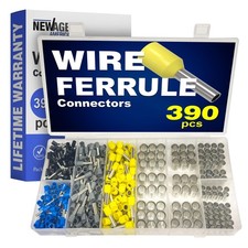 390pcs Wire Ferrules Kit AWG 16-2 Copper Nylon Uninsulated Insula...