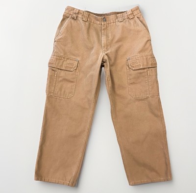 Duluth Trading Cargo Pants 37x29 Altered Brown Canvas Utility Work
