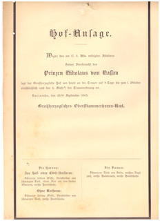 Hof Ansage Trauer Karlsruhe 1905 Prinz Nikolaus von Nassau in Wiesbaden (103)