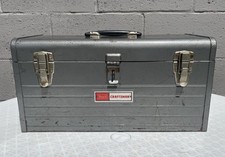 Vintage Sears Craftsman 6500 Gray Metal Tool Box With Tray 18" x 8" x 9" Used