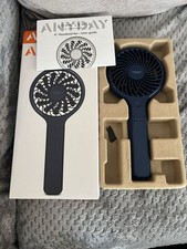 John Lewis Handheld and Foldable Desk Fan 4 inch  In Navy,  One Blade Missing