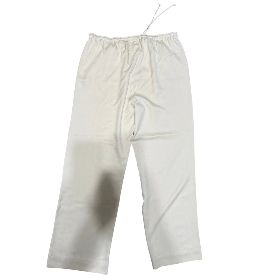 Tommy Bahama Women Silk Lounge Pants Cream Beige Size L Drawstring Elastic Waist - Image 4 of 4