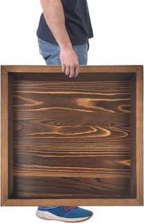 Extra Large Square Ottoman Table Tray 24"x24"x2" Rustic Serving Wooden Tray AU