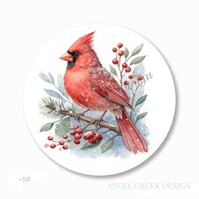 STUNNING HOLIDAY CARDINAL SCRAPBOOK STICKERS ENVELOPE SEALS CHRISTMAS FAVORS
