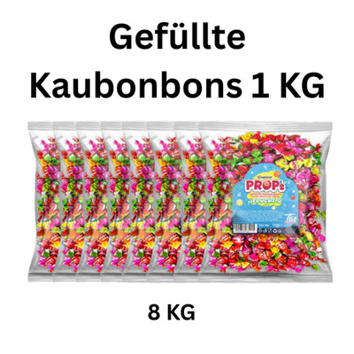 8 kg Gefüllte Kaubonbons einzeln verpackt Fruchtmix Premium Großpackung Süßwaren