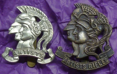 WW2 ARTISTS RIFLES  Military Cap badges, two different, 28th Battn London Regt