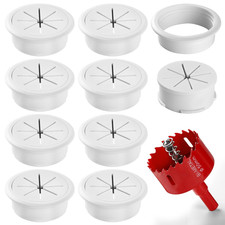 Desk Grommet 2 Inch 50 mm 8 Pieces, Desk Hole Cover for Cables White, ABS Plas