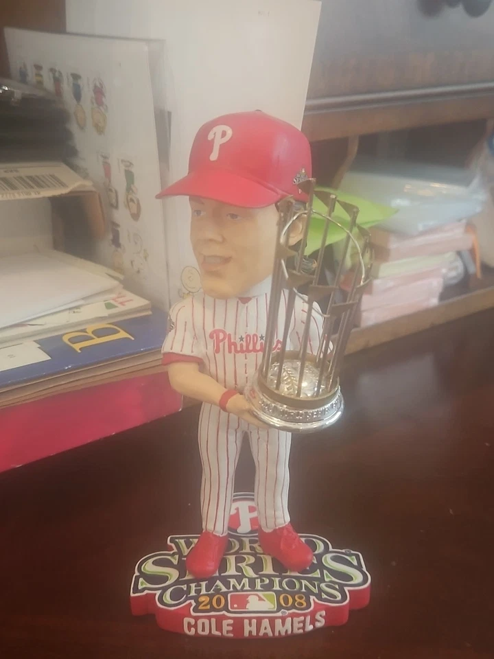 Cole Hamels Serie Mundial Bobblehead Figura Bobble Head 2008 Phillies 08 WS MLB Foto 2 de 3