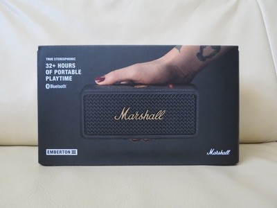 Marshall Emberton III Black & Brass Bluetooth IP67 Portable Speaker - New in Box