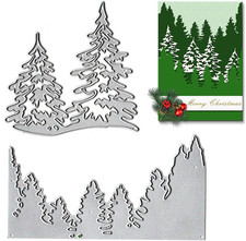 Metal Christmas Tree Background Cutting Dies, Pine Trees Die Cuts Embossing S...