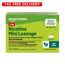 Amazon Basics Nicotine Polacrilex Mini Lozenge 4 mg Mint Stop Smoking Aid