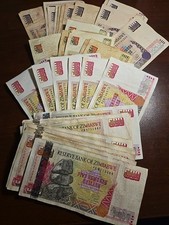 Zimbabwe 50 x 500, 100 & 50 Dollar 2001, 1994, 1995 Mixed Lot Of 50 Notes Total