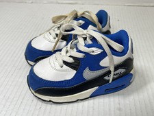 Nike Air Max 90 Kids 408110-168 White Blue Lace up Sneakers Size 6C Toddler