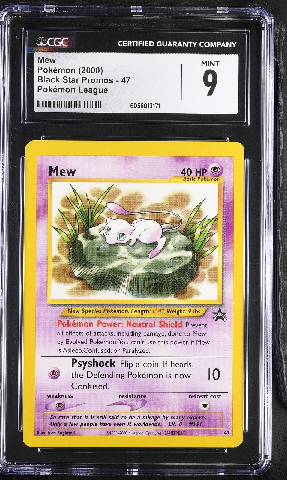 CGC 9 MINT Mew 2000 Black Star Promos 47 Pokémon League Pokemon Card psa