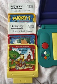 Sega Pico Game System W/4 Games Tested Micky Dalmatian&rsquo;s Pooh Richard&rsquo;s Scary