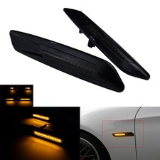 2X Seitenblinker Gelb LED Blinker Schwarz für BMW E81 E82 E87 E88 E60 E61 X1 E84