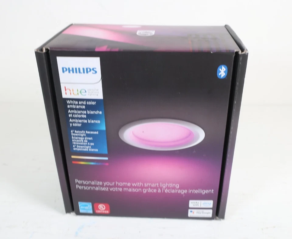 Philips Hue 4” White & Color Ambiance Retrofit Recessed Downlight LED NEW - Image 2 of 4