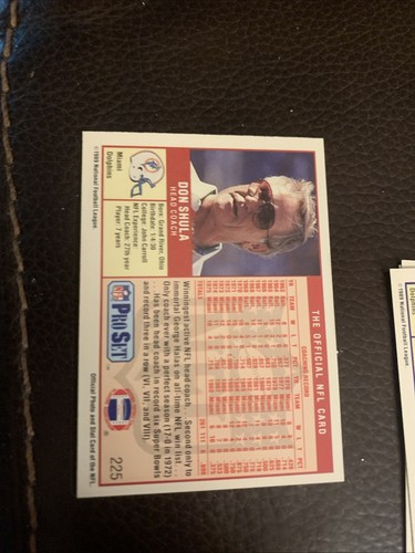1989 Pro Set Football #225 Don Shula HOF Miami Dolphins - Picture 2 of 2