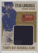 2013 Panini America's Pastime Jumbo Swatches Gold /25 Evan Longoria #JS-EL 0m0