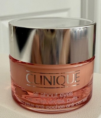 Clinique All About Eyes  Eye Cream reduces circles puffs 0.5 oz /15 ml Full Size