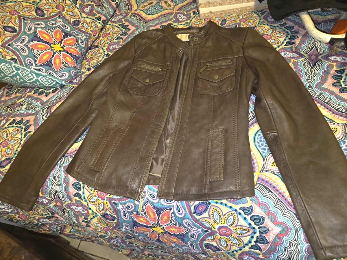 Michael Kors Leather Outer Shell Brown Coats, Jackets & Vests for