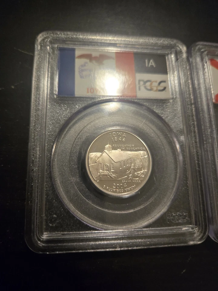 Set of THREE Silver 2004-S SILVER Quarters PCGS PR70DCAM Graded- IA,FL & MI - - Image 4 of 4