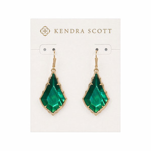 Authentic Kendra Scott Alex Faceted Green Illusion Drop earring Gold Plated