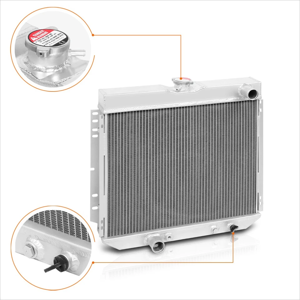 Radiador de refrigeración de 3 filas de aluminio Mercury Comet L6/V8 69-70 Ford Mustang/71-73 Foto 2 de 4