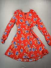 Zara | XS | Red Floral Wrap Dress