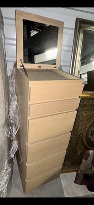 IKEA MALM Tall Chest/Vanity with Flip-Top Mirror - Excellent Condition