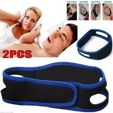 2Packs Anti Snore Chin Strap Stop Snoring Belt Sleep Apnea Support Solution