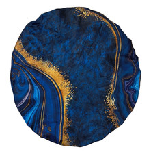 32 inch Round Table Cover- Blues, Golds, Little Bit Purple