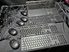 Lot of 5 Dell Keyboard Mouse Combos KB216T KB212B MS116T MS111 Used