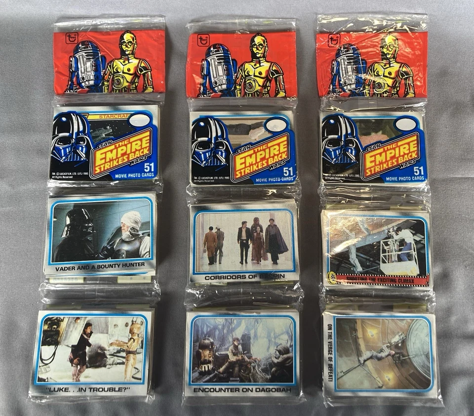1980 Empire Strikes Back 🔵🟡🔴⚫️ Topps Rack Pack (1) / Star Wars Foto 4 de 4