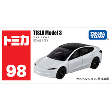 TOMICA RED/WHITE BOX 98 TESLA MODEL 3 1/63 DIECAST CAR