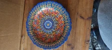 TURKISH HANDMADE KAYA SERAMIK CERAMIC AVANOS 12" BLUE GREEN PATTERN PLATE