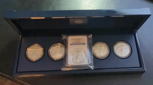 2011 American SILVER Eagle NGC PF69 25th ANNIVERSARY 5 Coin Set Box & COA