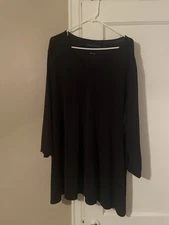Susan Graver Modern Essentials Black Tunic Size 5X