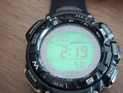 CASIO PRO TREK PRG-240 Triple Sensor Tough Solar Black Watch From Japan