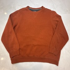 G.H. Bass  Co Men Crewneck Sweatshirt Rust Orange Pullover Size L