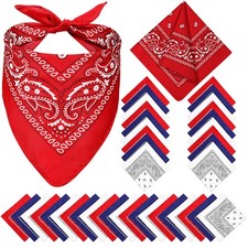 Assorted Colors Paisley Cowboy Bandanas Bulk Western Headband Scarf 22x22 Inch
