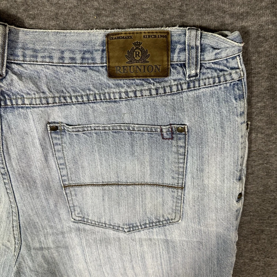 Reunion Jean Shorts Men’s Size 42 Denim Blue Light Wash Vintage Y2K Baggy Skater - Image 4 of 4