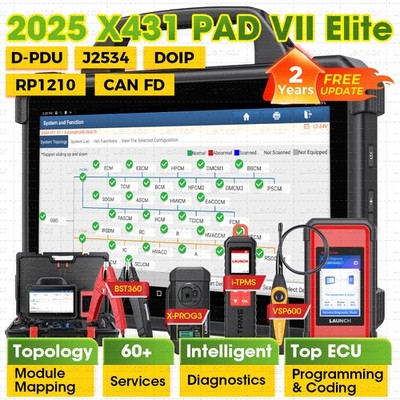 2025 LAUNCH X431 PAD VII ELITE X-prog3 PAD 7 PRO Diagnostic Scan Key Programming