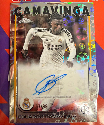 Topps Chrome UEFA 2024/25 Logofractor Eduardo Camavinga Auto /99 CA-CV