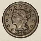Photo of a 1847-P Large Cent from an eBay listing that sold on Jul 18, 2026