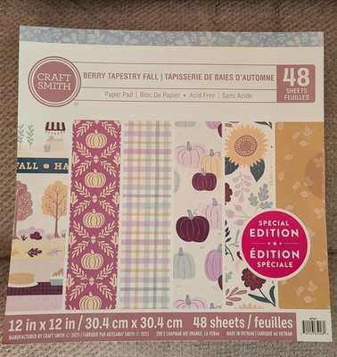 BERRY TAPESTRY FALL PAPER PAD 48 CRAFT SHEETS BY CRAFT SMITH BRAND NEW
