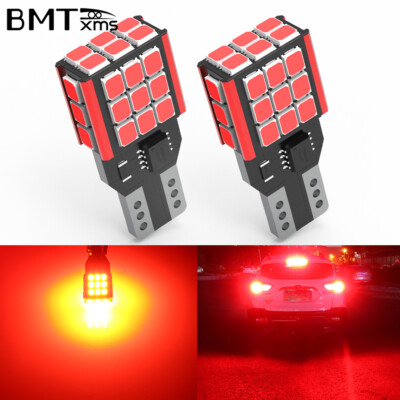 2X T10 921 High Power LED Red Bulbs – For 3rd Brake Light, High Mount Stop Lights 6 thumbnail image