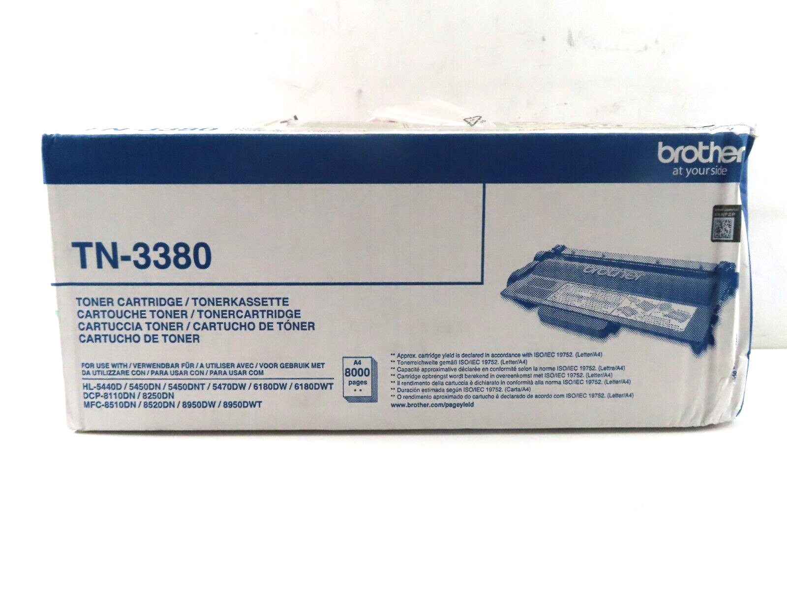 Brother TN-3380 Black Toner Cartridge for HL-5440D, HL-5450DN, HL-5450DNT
