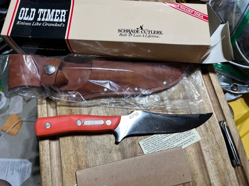 Schrade 150 OT Orange Deerslayer  limited edition  knife made in USA (25965)