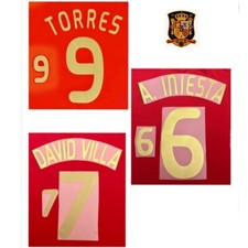 España TORRES A.INIESTA DAVID VILLA casa nombre impresión y número 2008 ELIGE UNO